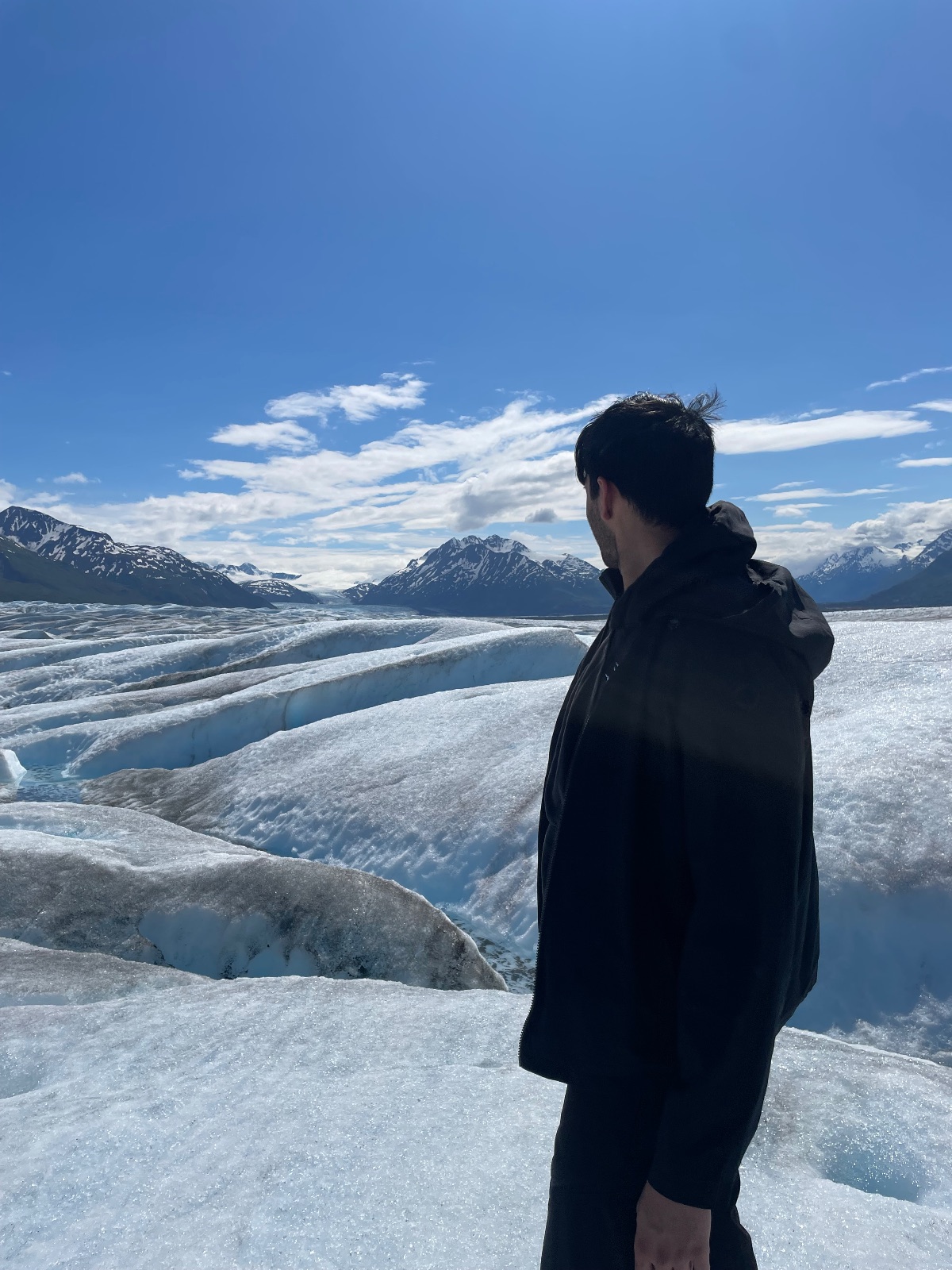 Walking on a glacier